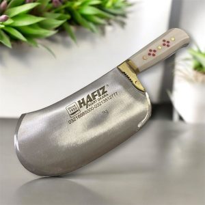 Hafiz’s Special white Fiber Handle Mango shape Cleaver for Meat Cutting in imported high carbon(Russian kamani)