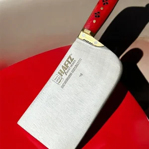 Hafiz's Special Red Fiber Handle  Cleaver for Meat Cutting in imported high carbon(Russian kamani)